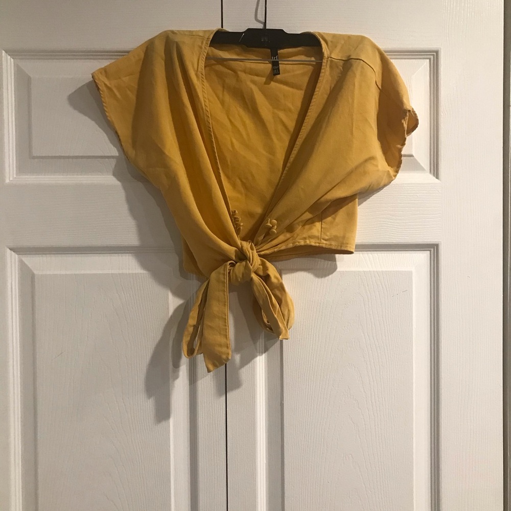 Zara Trafuluc Gold Wrap Tie Blouse